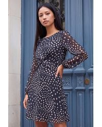 Roman - Petite Twist Front Spot Dress - Lyst