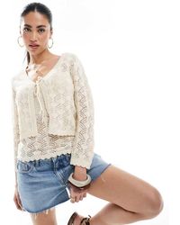 Vero Moda - Cropped Crochet Cardigan Co-ord - Lyst