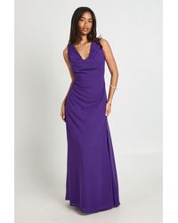 Boohoo - Chiffon Cowl Neck Maxi Dress - Lyst