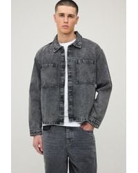 BoohooMAN - Boxy Oversized Washed Denim Overshirt Shirt - Lyst