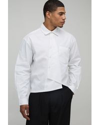 BoohooMAN - Oversized Boxy Asymmetric Placket Poplin Shirt - Lyst