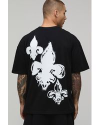 BoohooMAN - Oversized Club Spade Graffiti Print T-Shirt - Lyst