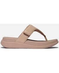 Fitflop - F-Mode Go Adjustable Toe-Post Sandals Faux Leather Pu - Lyst