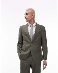 TOPMAN - Single Breasted Linen Blend Blazer - Lyst