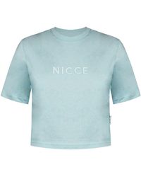 Nicce London - E Aqua Cropped T-Shirt Cotton - Lyst