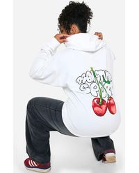 Boohoo - Plus Dsgn Studio Sport Cherry Oversized Hoodie - Lyst