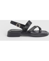 Faith - Isabelle Faux Leather Toe Loop Chunky Flat Sandals - Lyst