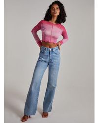 Pink Vanilla - Vanilla Ombre Exposed Long Sleeve Mesh Crop Top - Lyst