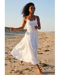 Roman - Lace Bodice Shirred Midi Dress - Lyst