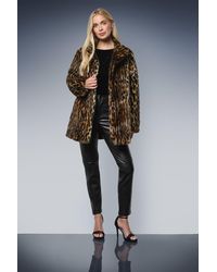Wallis - Petite Faux Fur Coat - Lyst