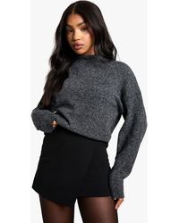 Boohoo - Crepe Wrap Front Mini Skirt - Lyst