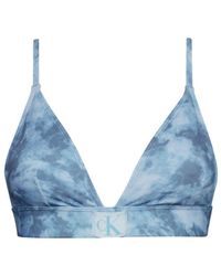 Calvin Klein - Voorgevormde Triangel Bikinitop Lichtblauw - Lyst