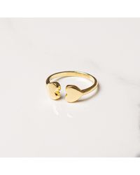 The Jewellery Stockroom - 18Ct Plated Sterling Double Heart Adjustable Toe Ring - Lyst