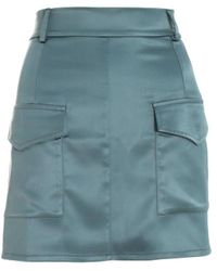 Quiz - Satin Cargo Mini Skirt - Lyst