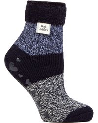 Heat Holders - Ladies Cuddly Fluffy Sliper Bed Socks With Feather Top - Lyst