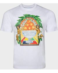 CASABLANCA - Triomphe D' Printed T-Shirt Cotton - Lyst