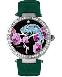 Bertha - Camilla Mother-Of-Pearl Leather-Band Watch - Lyst