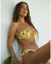 Wild Lovers - Studio 54 Bikini Top With Frill Detail - Lyst
