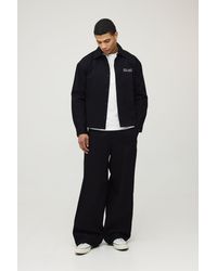 BoohooMAN - Soft Twill Embroidered Oversized Shirt & Baggy Trouser Set - Lyst