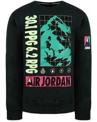 Nike - Air Jordan Long Sleeve Crew Neck Pullover Sweaters Ct3492 010 Cotton - Lyst