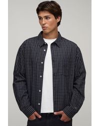 BoohooMAN - Oversized Boxy Midi Grid Long Sleeve Check Shirt - Lyst