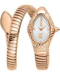 Just Cavalli - Snake Watch, Color Case, Dial, Stainless Steel Bracelet - Lyst