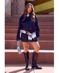 Boohoo - Plus Denim Collared Rugby Shirt - Lyst