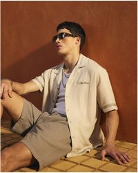 River Island - Regular Fit Linen Pull On Shorts - Lyst