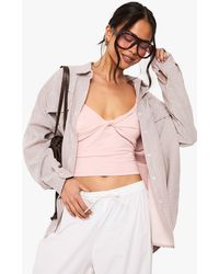 Boohoo - Twist Front Sweetheart Neckline Vest Top - Lyst