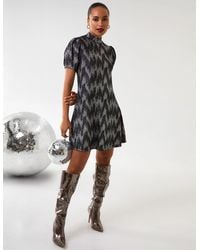 Blue Vanilla - Puff Sleeve Swing Dress - Lyst