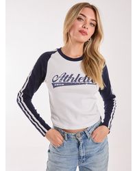 Pink Vanilla - Long Sleeve Contrast Crew Top - Lyst