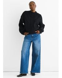 Gini London - Schwarzer Grobstrick-Pullover - Lyst