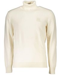 BOSS - Witte Katoenen Coltrui - Lyst