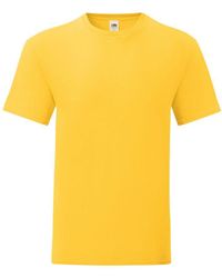 Fruit Of The Loom - Iconic Premium Ringspun Cotton T-Shirt (Sunflower) - Lyst