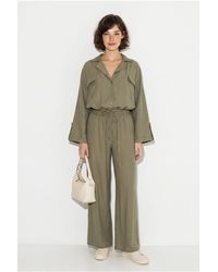Bianco Lucci - Two-Piece Crepe Blouse And Wide-Leg Trousers - Lyst