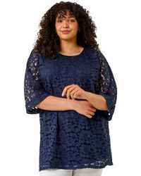 Roman - Curve Lace Front Stretch Top - Lyst