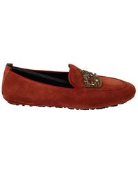 Dolce & Gabbana - Leather Crystal Crown Loafers Shoes - Lyst