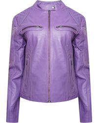 Pelle D'annata - D'Annata Ladies Real Leather Biker Jacket - Lyst