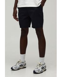BoohooMAN - Essential Slim Fit Fixed Waist Chino Shorts - Lyst