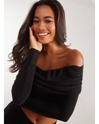 Pink Vanilla - Long Sleeve Slinky Bardot Top - Lyst