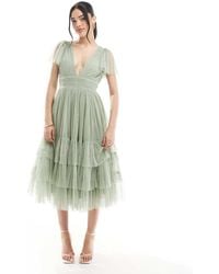LACE & BEADS - Bridesmaid Madison Midi Dress - Lyst