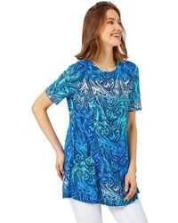Roman - Swirl Print Stretch Pocket Tunic Top - Lyst