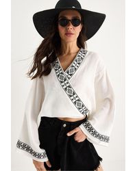Bianco Lucci - Cotton Blouse - Lyst