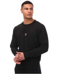 C.P. Company - Light Fleece Logo Sweatshirt In Zwart - Lyst