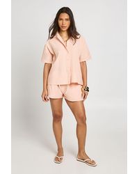 Boohoo - Linen Look Boxy Short Sleeve Shirt & Co-Ord - Lyst