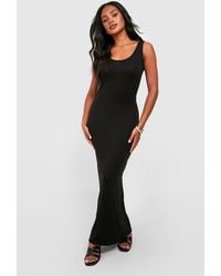 Boohoo - Petite Basic Scoop Neck Maxi Dress - Lyst