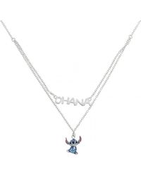 Disney - N903632Rrhl-17-Ph Ladies Stitch Necklace Sterling - Lyst