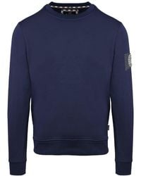 Aquascutum - Crew Neck Ribbed Collar Long Sleeve Sweatshirt - Lyst