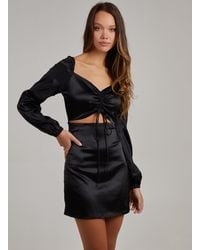 Pink Vanilla - Tie Front Bodycon Dress - Lyst