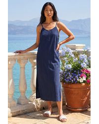 Roman - Petite Side Button Linen Blend Dress - Lyst